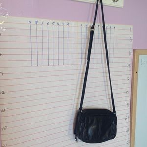 compartment Wallet bag w/ crossbody strap 9" x 6" x 3"  black